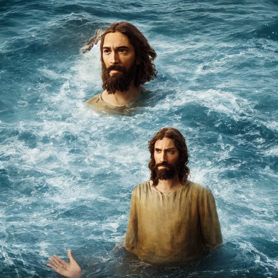 Prompt: Sea Jesus, National Geographic, photo, HD, 8k