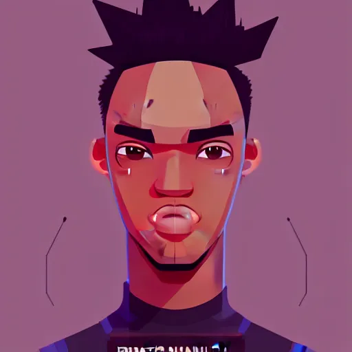 Image similar to 2 d character design, male rapper, vector art, digital art, portrait, 4 k, 8 k, sharp focus, smooth, illustration, concept art, music artist