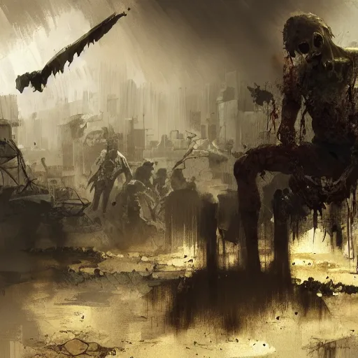 Image similar to zombie apocalyptic, craig mullins