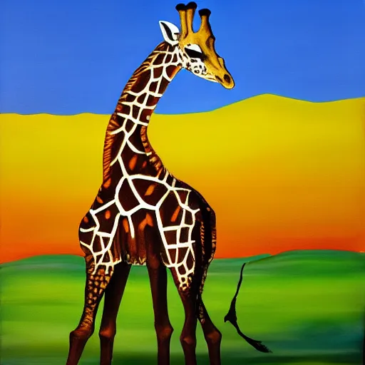 Image similar to giraffe, surrealism