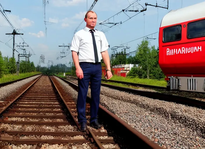 Image similar to train driver of the Russian Railways