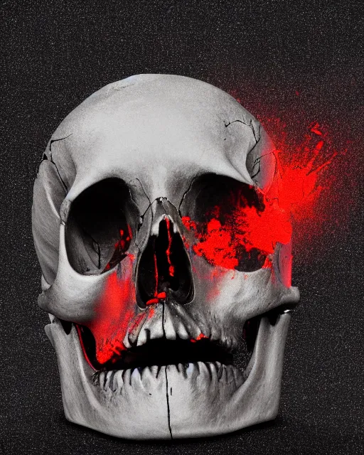 Image similar to a skull melting like wax, 4 k, black background