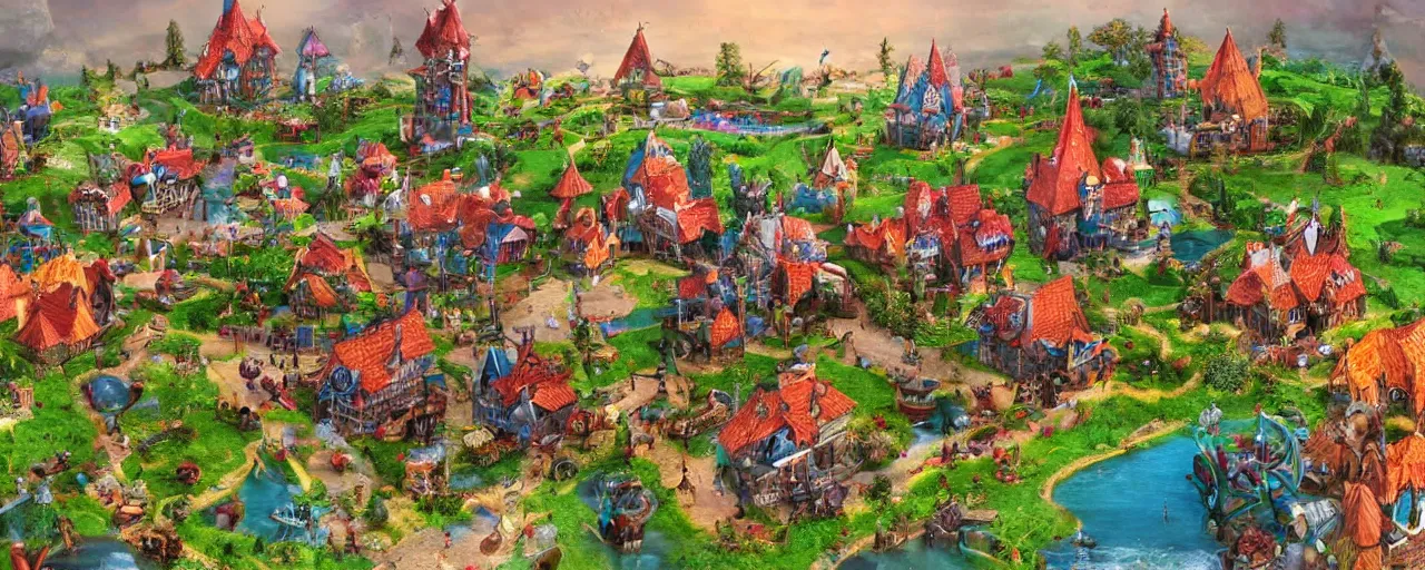 Image similar to fantasy village