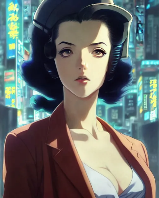 Image similar to portrait Anime 1940s Detective smoking Sharp fine face, pretty face, realistic shaded Perfect face, fine details. Anime. cyberpunk realistic shaded lighting by katsuhiro otomo ghost-in-the-shell, magali villeneuve, artgerm, rutkowski Jeremy Lipkin and Giuseppe Dangelico Pino and Michael Garmash and Rob Rey