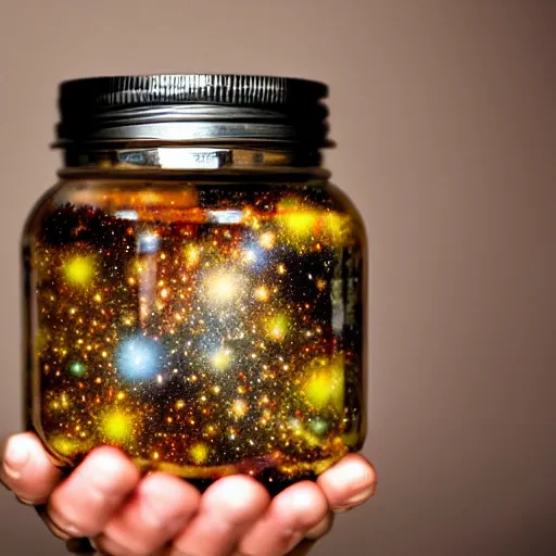 Image similar to the universe contained in a jar