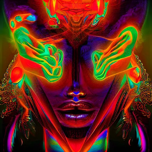 Prompt: DMT ego death, digital art, trending on artstation