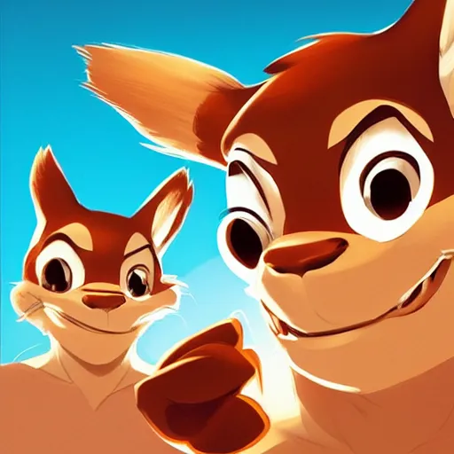 Image similar to face icon stylized minimalist chip'n dale : rescue rangers, loftis, cory behance hd by jesper ejsing, by rhads, makoto shinkai and lois van baarle, ilya kuvshinov, rossdraws global illumination