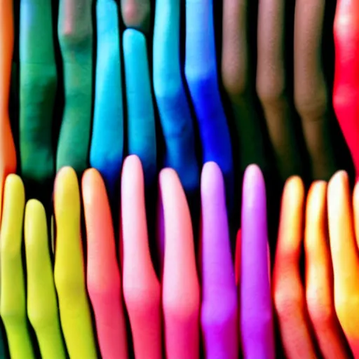 Image similar to human thumbs in various colors, multicolored