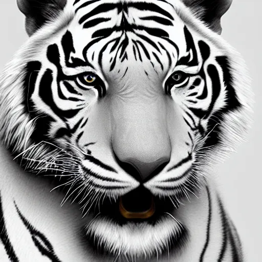 Image similar to white tiger wearing aviators, digital art, very detailed, artstation