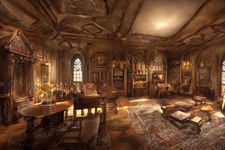 Image similar to A national geographic photo of rich room in hogwarts, Trending on artstation.