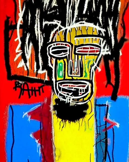 Image similar to stunning realistic portrait by jean - michel basquiat