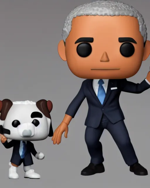 Image similar to full body 3d render of Barack Obama as a funko pop, studio lighting, white background, blender, trending on artstation, 8k, highly detailed