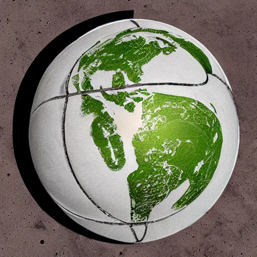 Prompt: the earth on a tennis racquet, high detail