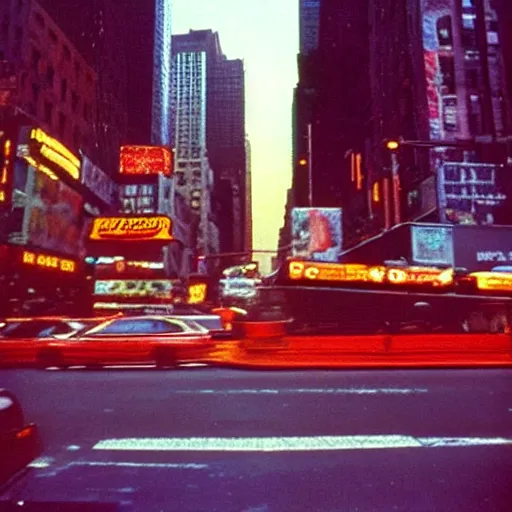 Image similar to Beautiful colored-photo cameraphone 1988 soft Photograph of New York city a tnight