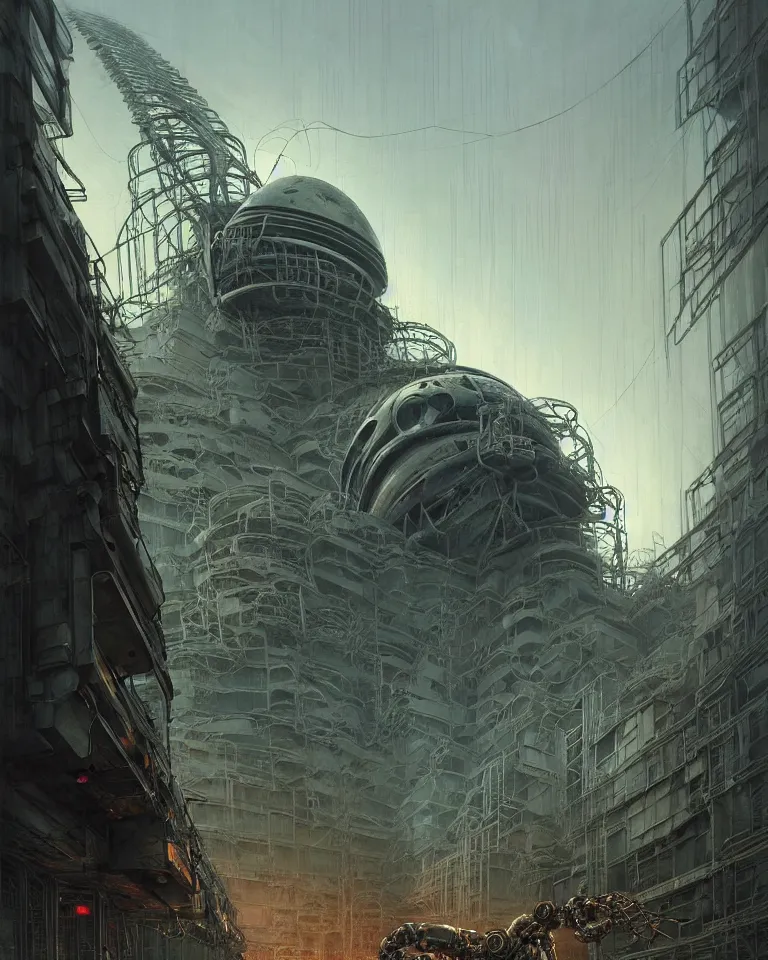 Image similar to low angle shot of a cyberpunk robot character in chernobyl, intricate, elegant, highly detailed, centered, digital painting, artstation, concept art, smooth, sharp focus, illustration, artgerm, tomasz alen kopera, peter mohrbacher, donato giancola, joseph christian leyendecker, wlop, boris vallejo