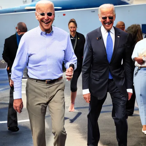 Prompt: joe biden wearing just boxing trousers.