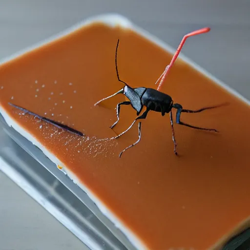 Prompt: photo of an insect - flavored cake