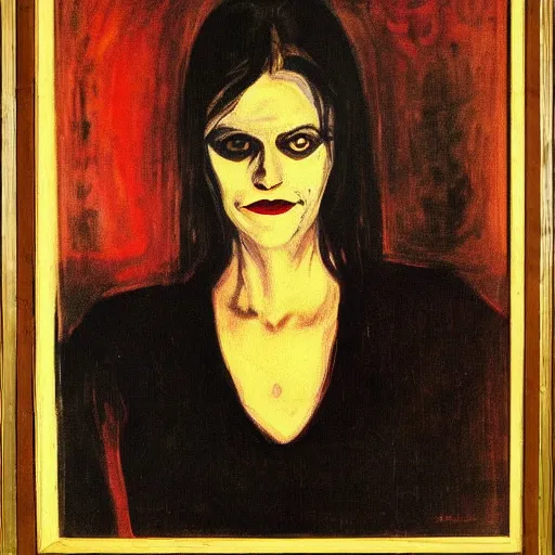 Image similar to vampire painting by edvard munch