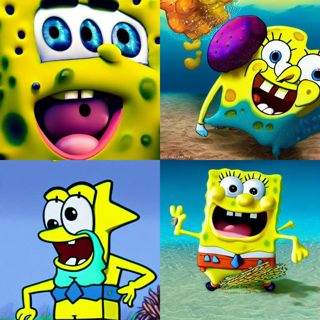 Prompt: hyper realistic SpongeBob