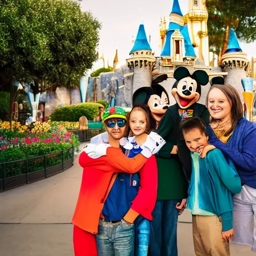 Image similar to photography of a familly on vacation at disneyland