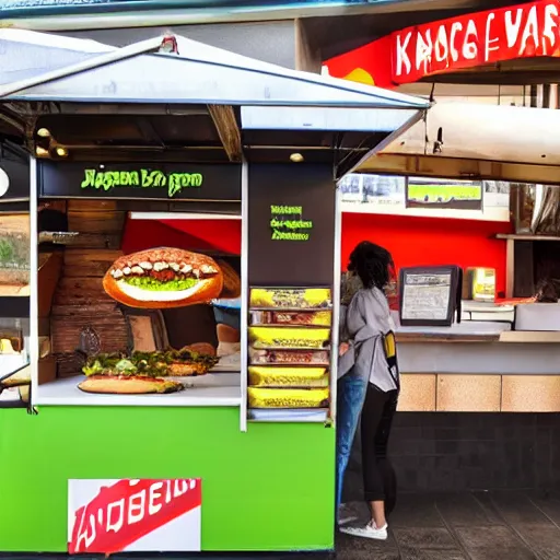 Image similar to kangaroo burger stand