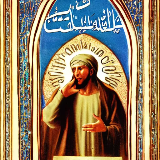 Image similar to god ( christian ) talking to allah.