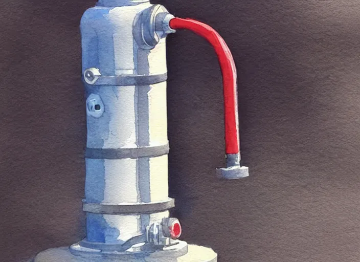 Image similar to concept art of a hydrant, pinterest, artstation trending, behance, watercolor, by coby whitmore, silver, laser light,