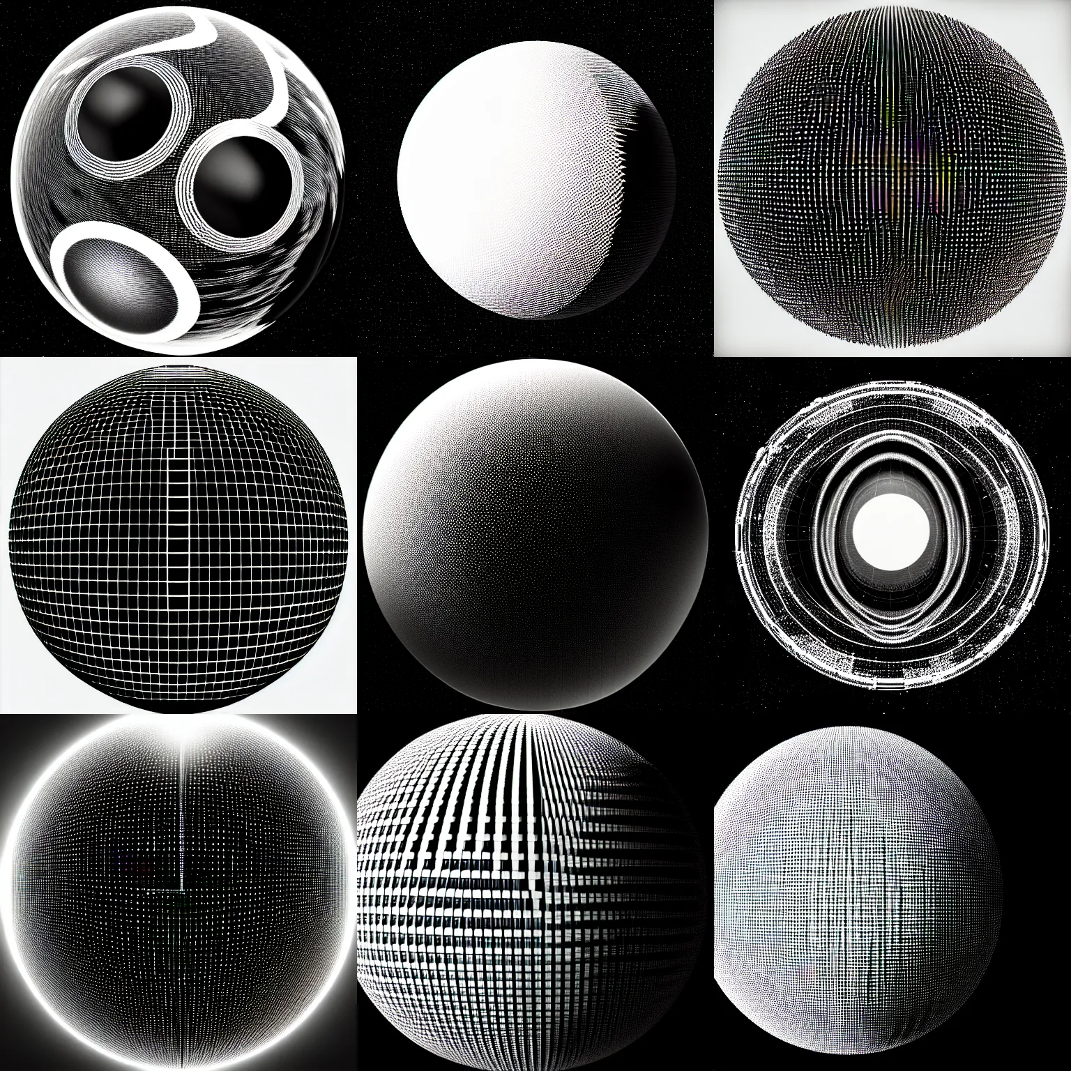 Prompt: sphere with pixel sorted and glitched, black and white, on center, artstation, 8 k