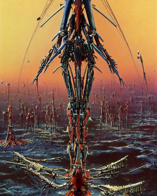 Image similar to evangelion by bruce pennington, biomechanical, 4 k, hyper detailed