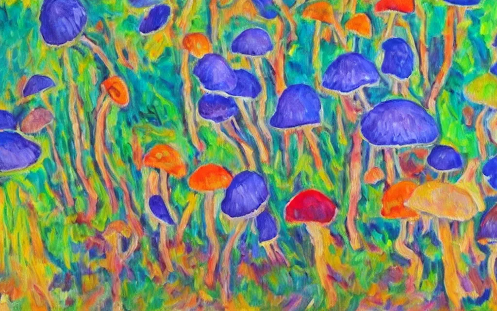 Prompt: Psylocybin mushroom Matisse oil painting