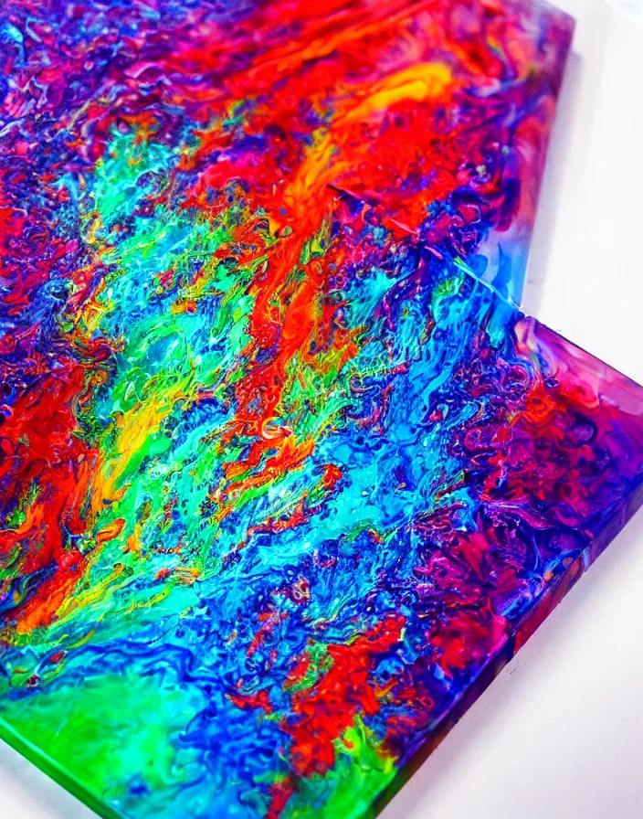 Image similar to a photo of acrylic pouring with amazing color, 8k, award winning, ultra detailed, trending on instagram