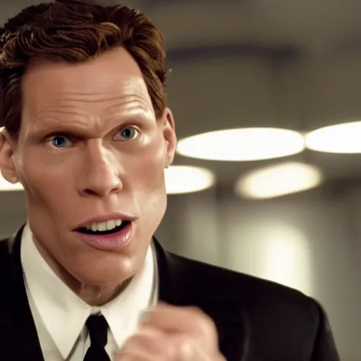 Prompt: Live Action Still of Jerma985 in Men in Black, real life, hyperrealistic, ultra realistic, realistic, highly detailed, epic, HD quality, 8k resolution, body and headshot, film still