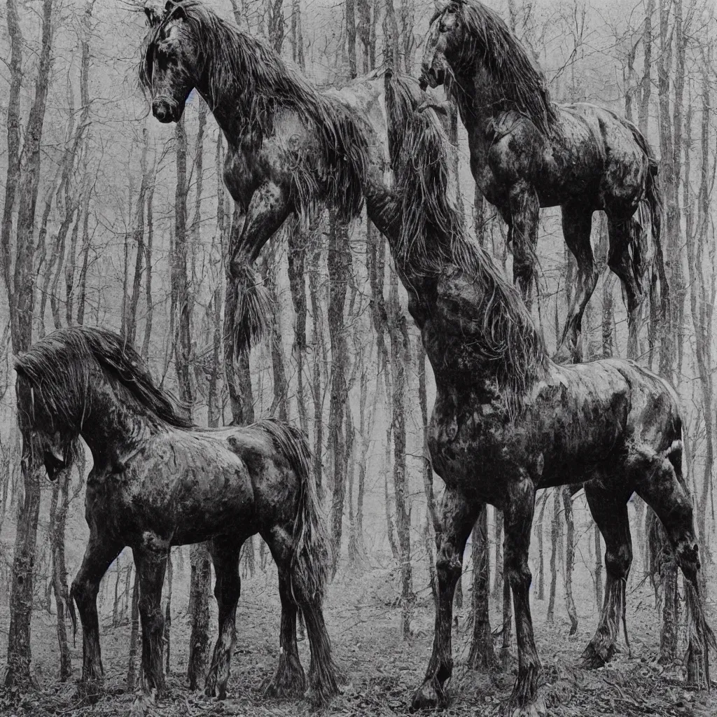 Image similar to giger, h. r. - magnificent forest clydesdale horse