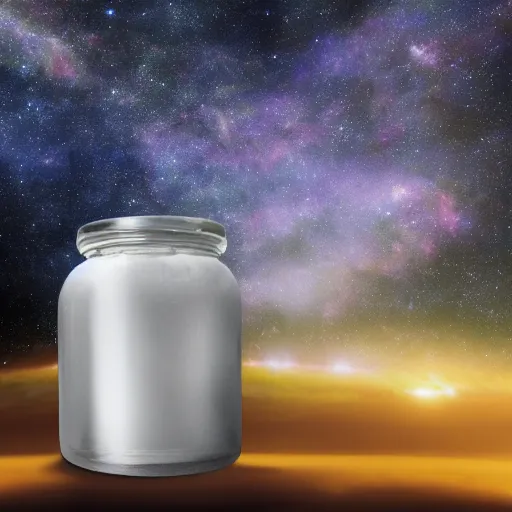 Image similar to the universe contained in a jar