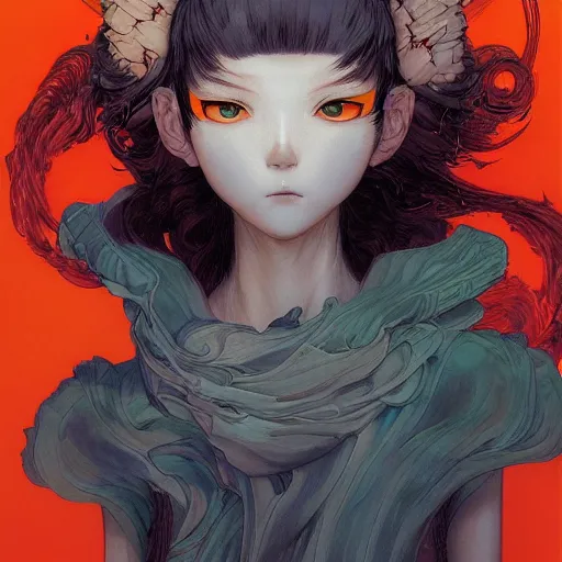 Image similar to prompt : magestic rogue portrait soft light painted by james jean and katsuhiro otomo, inspired by evangeleon anime, smooth face feature, intricate oil painting, high detail illustration, sharp high detail, manga and anime 1 9 9 0