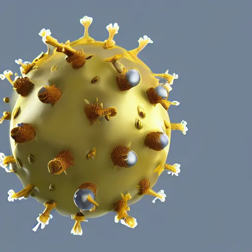 Image similar to coronavirus, coronaviridae, 3 d concept render, scientifically accurate, cgsociety