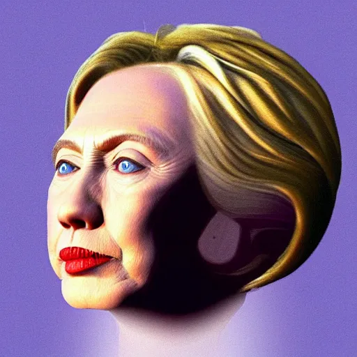 Prompt: 3 d blender model of hillary clinton's head, painted by rene magritte, very very very beautiful