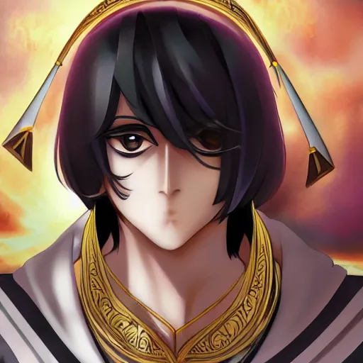 Image similar to portrait of arjuna, anime fantasy illustration by tomoyuki yamasaki, kyoto studio, madhouse, ufotable, trending on artstation