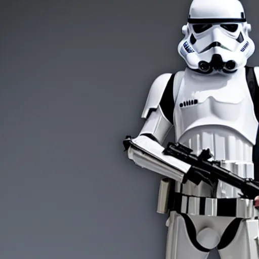 Image similar to still of female stormtrooper posing for the camera