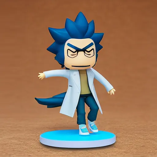 Prompt: high quality portrait flat matte painting of rick sanchez in the style of nendoroids, flat anime style, thick painting, medium close-up