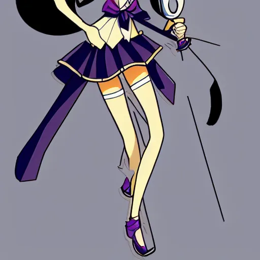 Image similar to new version of sailor saturn, full body, 9 0's anime style