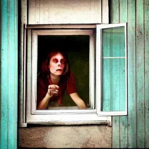 Image similar to waits at the window wearing the face that she keeps in the jar by the door 'Who is it for?'