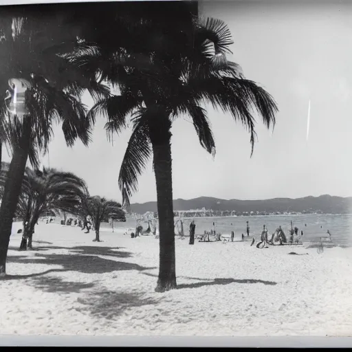 Image similar to an old polaroid photo of the cannes beach