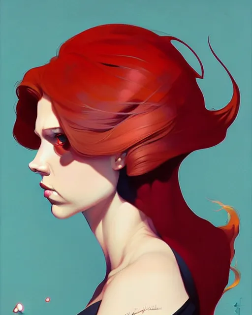 Prompt: joshua middleton art, peter mohrbacher, phil noto, artgerm, pretty scarlett johansson black widow, symmetrical eyes, long red hair