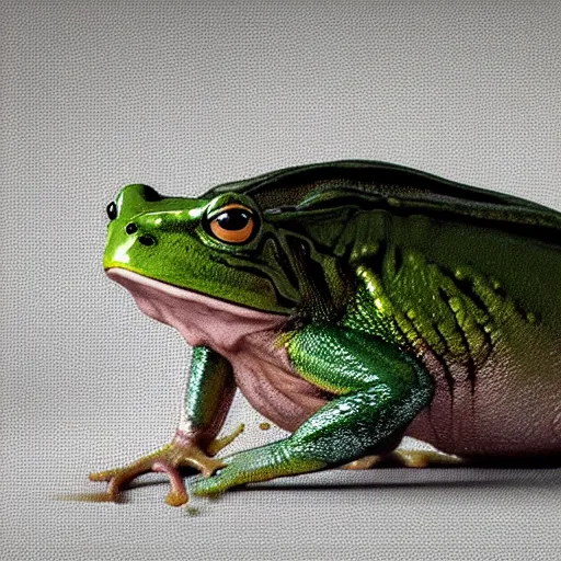 Prompt: hyperrealistic image of bullfrog, by thomas eakes & xiang duan, perfect symmetry, dim volumetric lighting, photorealistic, 8 k octane beautifully detailed render, post - processing, extremely hyper - detailed, intricate, epic composition, lifelike attributes, cinematic lighting, masterpiece, trending on artstation, very very detailed, stunning,