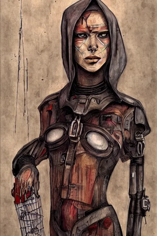 Prompt: portrait fashion model cyborg nun artwork by enki bilal