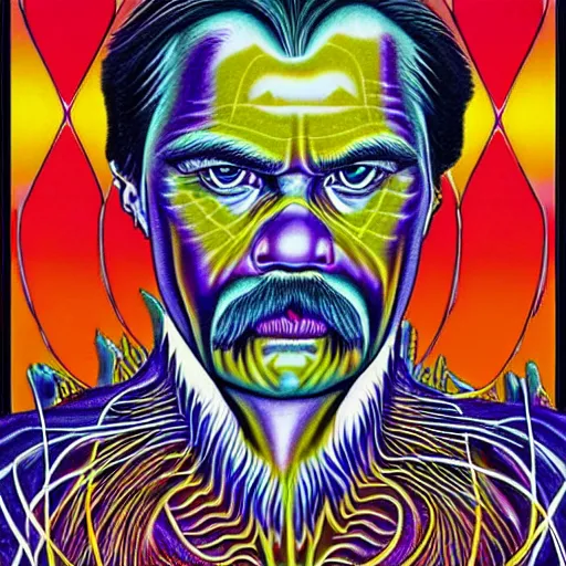 Prompt: Nietzsche by Alex Grey