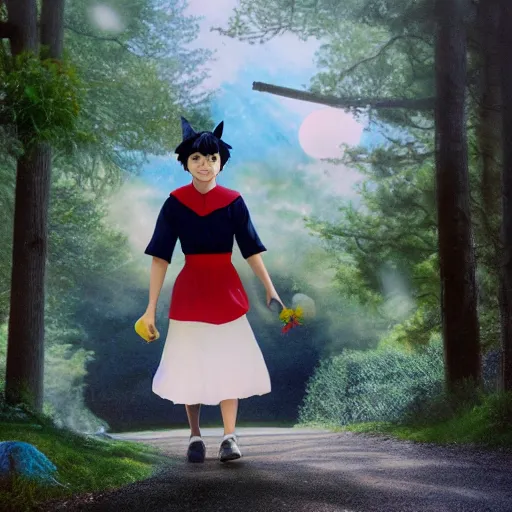 Image similar to kiki's delivery service real life photograph, 4k, high detail