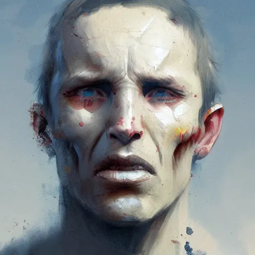 Image similar to portrait of character without a nose without a nose without a nose, by Greg rutkowski