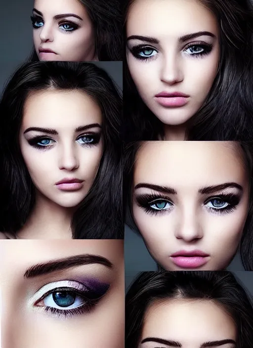 Image similar to style sheets, portraits of stunningly beautiful eyes, 🙈 🙈 : see _ no _ evil :